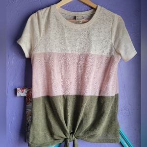 Large tie front tshirt